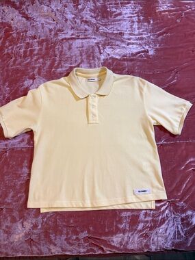 Glowny Yellow Short-Sleeve Polo Top